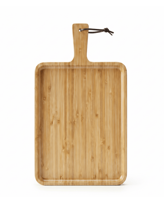 Tabla de Bambú para Quesos, Aperitivos y Charcutería 40 x 24 x 1.5 cm