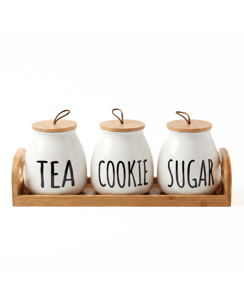 Set x3 Contenedores de Ceramica (Tea, Cookie, Sugar)