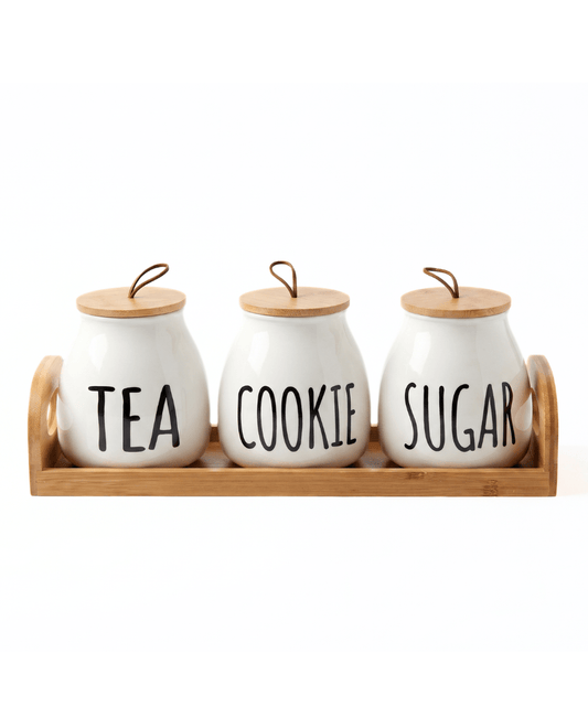 Set x3 Contenedores de Ceramica (Tea, Cookie, Sugar)