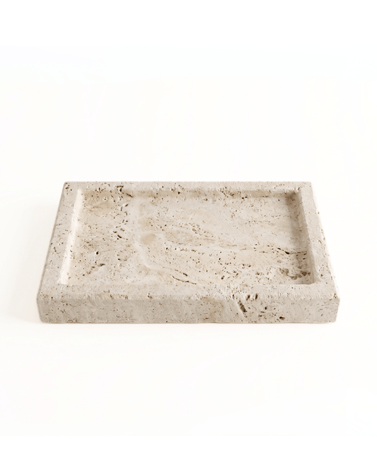 Bandeja Rectangular de Piedra Travertino (Grande)